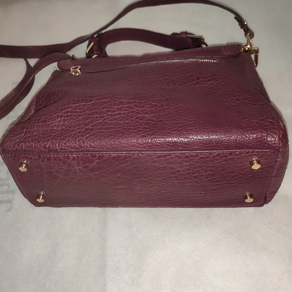 Tory Burch 797 Plum Leather Satchel